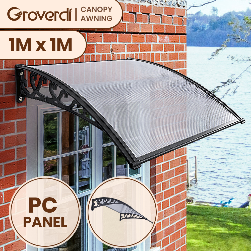 Groverdi Window Door Awning Outdoor Canopy Patio Rain Shield Cover DIY 1M-3M - Picture 11 of 163