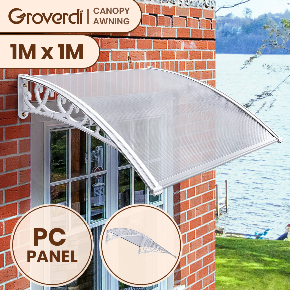 Groverdi Window Door Awning Outdoor Canopy Patio Rain Shield Cover DIY 1M-3M - Picture 31 of 163