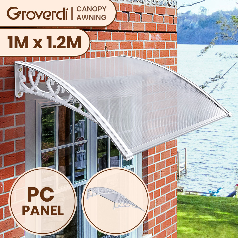 Groverdi Window Door Awning Outdoor Canopy Patio Rain Shield Cover DIY 1M-3M - Picture 62 of 163