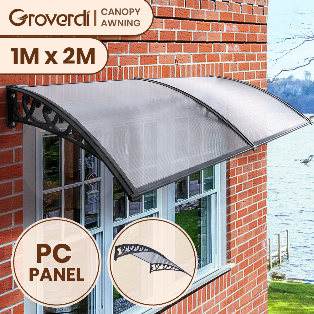 Groverdi Window Door Awning Outdoor Canopy Patio Rain Shield Cover DIY 1M-3M - Picture 72 of 163