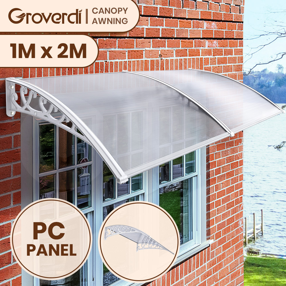 Groverdi Window Door Awning Outdoor Canopy Patio Rain Shield Cover DIY 1M-3M - Picture 92 of 163