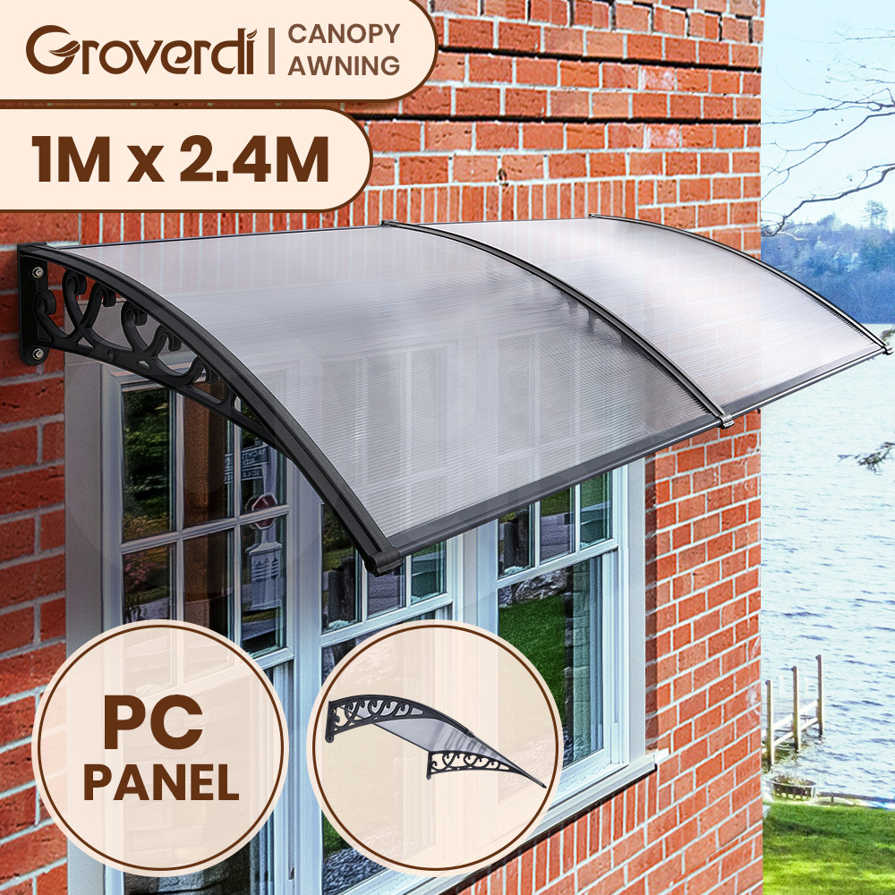 Groverdi Window Door Awning Outdoor Canopy Patio Rain Shield Cover DIY 1M-3M - Picture 103 of 163
