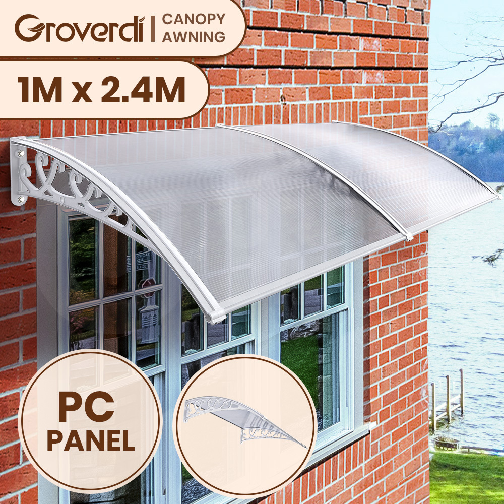 Groverdi Window Door Awning Outdoor Canopy Patio Rain Shield Cover DIY 1M-3M - Picture 123 of 163