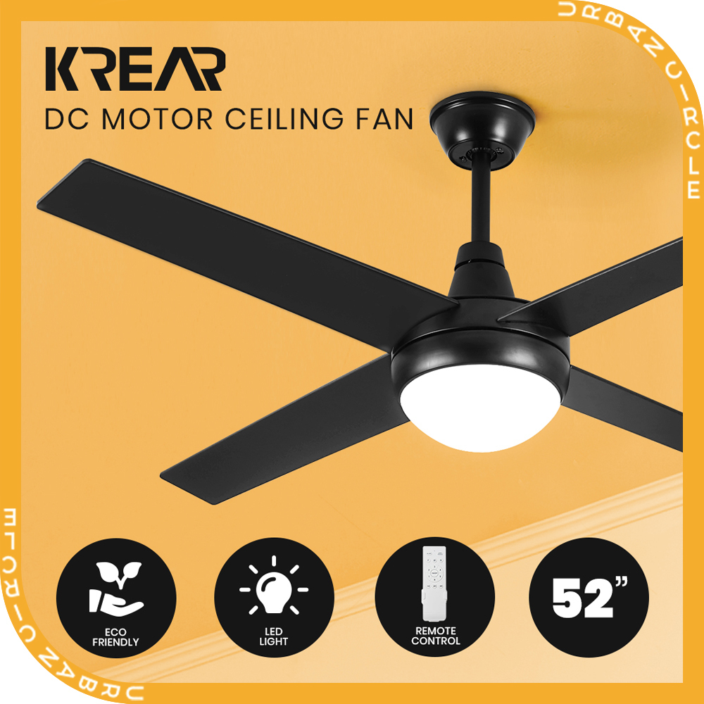 Krear 52'' Ceiling Fan with LED Light Remote Control Fans 4 Wood Blades 1320mm - Picture 12 of 88