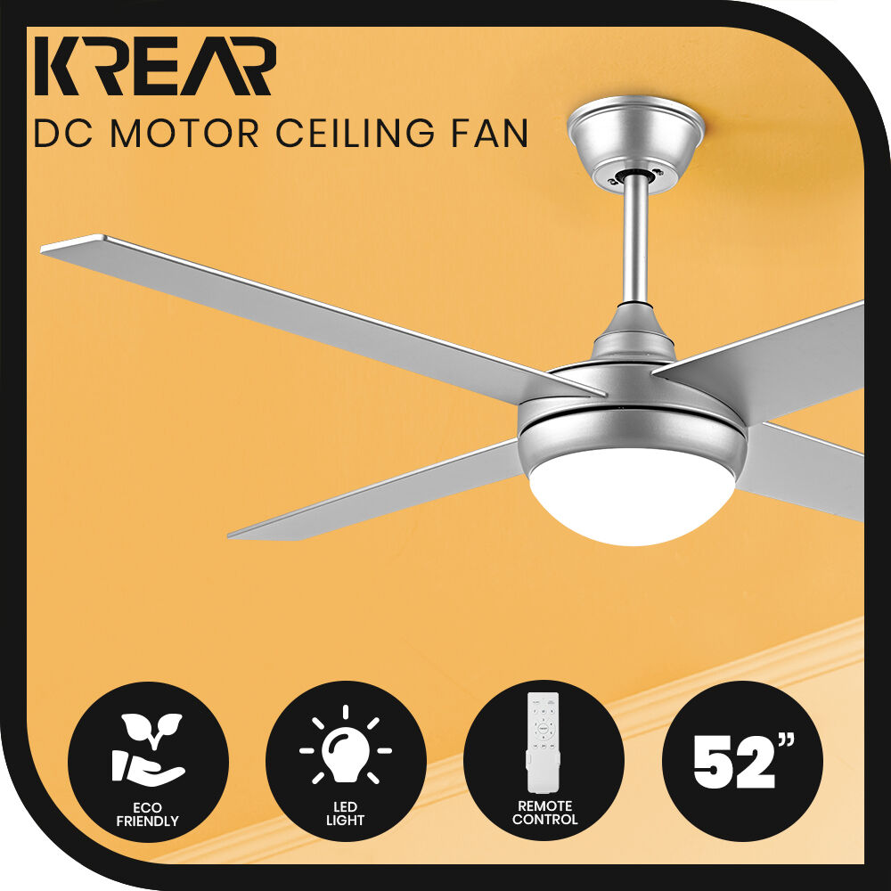 Krear 52'' Ceiling Fan with LED Light Remote Control Fans 4 Wood Blades 1320mm - Picture 23 of 88