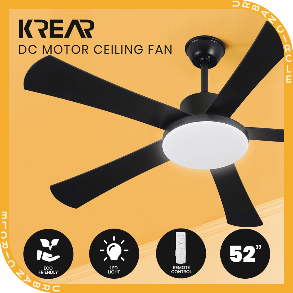 Krear 52" Inch Ceiling Fan Wooden Blades DC Motor Fans Light LED Remote Control - Picture 265 of 312