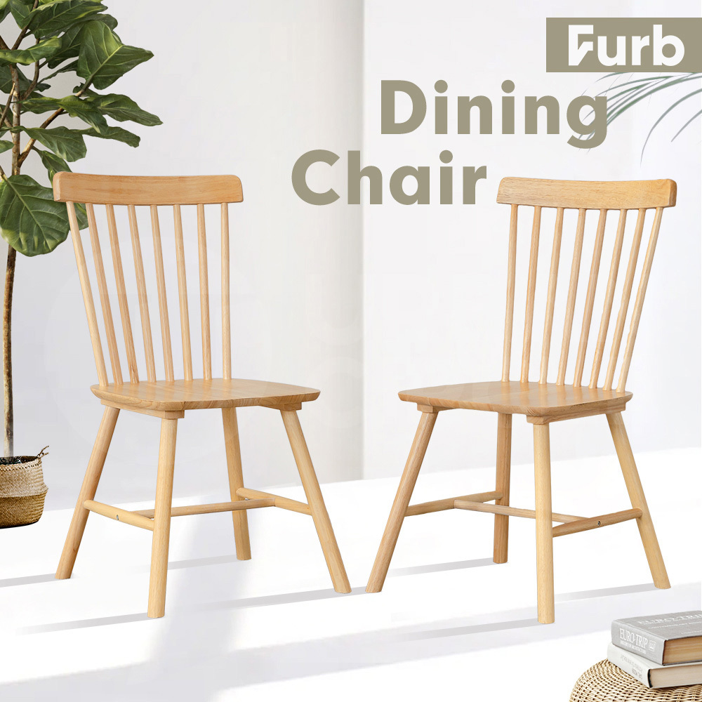 Furb 2x Dining Chairs Rattan Chair Wooden Accent Chair Oak - Picture 19 of 45