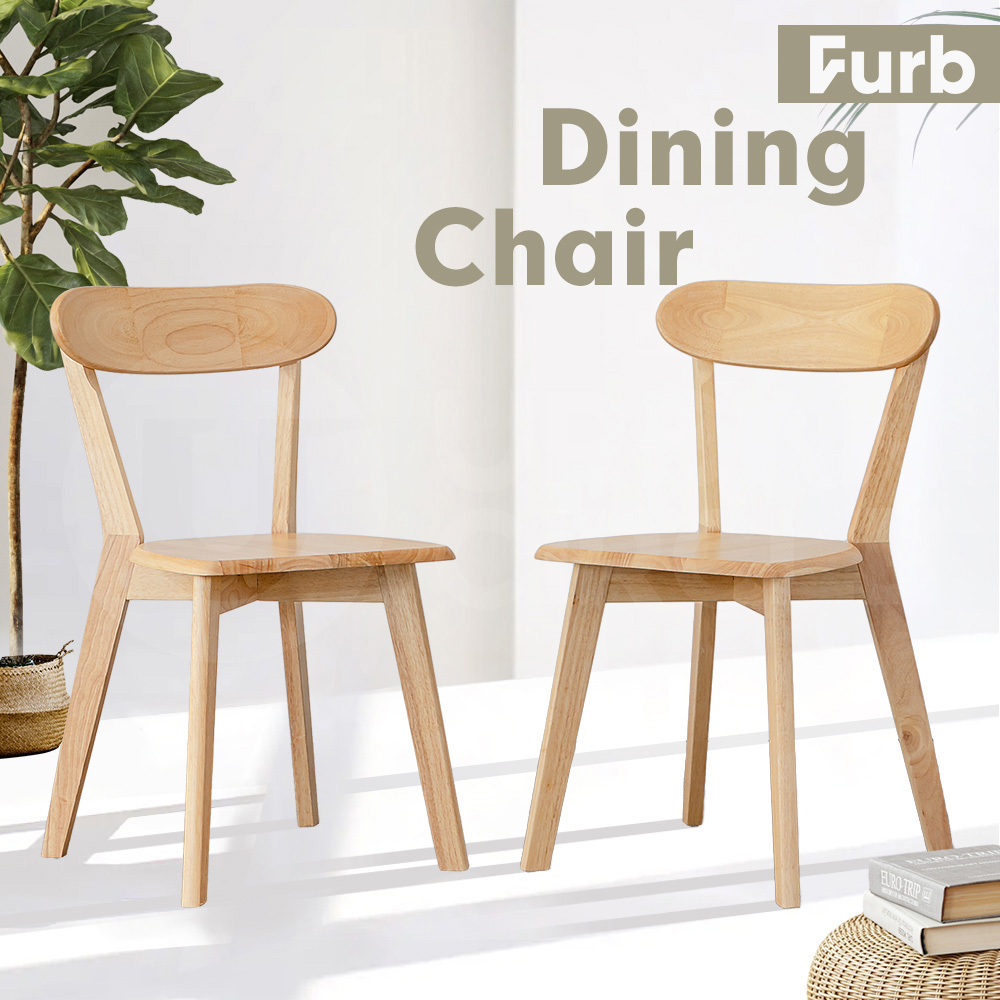 Furb 2x Dining Chairs Rattan Chair Wooden Accent Chair Oak - Picture 28 of 45