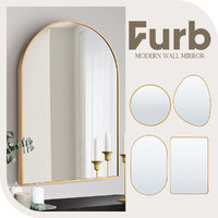 Furb Wall Mirror Vanity Mirror Metal Frame Gold Home Wall Decor
