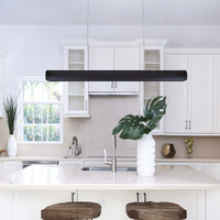 Krear 120cm Industrial Modern Pendant Light with 3-Step Colour Change Matt Black