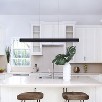 Krear 150cm Industrial Modern Pendant Light with 3-Step Colour Change Matt Black