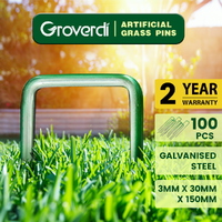 Groverdi Synthetic Artificial Grass Pins Fake Lawn Turf Weed Mat U Pegs 100pcs