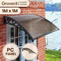 Groverdi Window Door Awning Outdoor Canopy Patio Rain Shield Cover DIY 1Mx1M