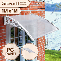 Groverdi Window Door Awning Outdoor Canopy Patio Rain Shield Cover DIY 1Mx1M