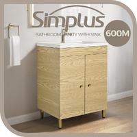 Simplus 600mm Bathroom Vanity Unit Sink Floor Storage Basin Cabinet for Bathroom