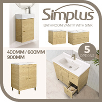 Simplus Bathroom Vanity Unit Sink Storage Cabinet With Ceramic Basin Furniture