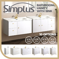 Simplus Bathroom Vanity Unit Sink Storage Cabinet With Ceramic Basin Furniture