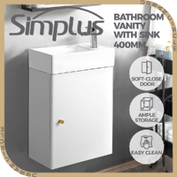 Simplus Vanity Unit 400MM Bathroom Cabinet Storage Wall Hung Sink Ceramic Basin