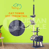 Taily Cat Tree 280cm Scratching Post Scratcher Tower Condo House Ceiling High
