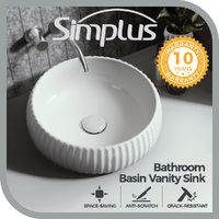 Simplus Bathroom Basin Vanity Sink Ceramic Above Counter Hand Wash Bowl 40X40CM