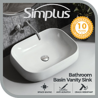 Simplus Bathroom Basin Vanity Sink Ceramic Above Counter Hand Wash 61cm x 41cm