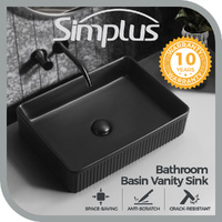 Simplus Bathroom Ceramic Basin Vanity Sink Rectangle Above Counter Top Bowl