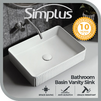Simplus Bathroom Basin Vanity Sink Ceramic Above Counter Hand Wash Bowl White