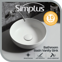Simplus Bathroom Basin Ceramic Basins Sink Vanity Bowl Above Counter Hand Wash