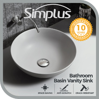 Simplus Bathroom Basin Vanity Sink Ceramic Above Counter Hand Wash Matte Gray