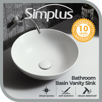 Simplus Bathroom Basin Vanity Sink Ceramic Above Counter Hand Wash Matte White