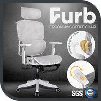 Furb Ergonomic Office Chair Recliner adjustable for Work Games Study Grey