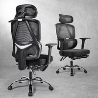 Furb Ergonomic Office Chair Desk Chair with Foam Seat Adjustable Headres Black