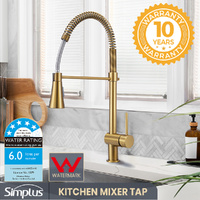 Kitchen Mixer Tap Pull Out Sink Faucet Basin Brass Swivel Taps WELS Gold