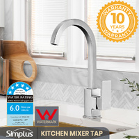 Brass Kitchen Mixer Tap Sink Faucet Taps Laundry Swivel Brushed Silver