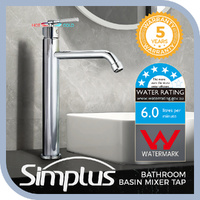 Simpuls Bathroom Vanity Tall Basin Mixer Tap Laundry Sink SS304 Faucet Chrome
