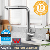 Kitchen Tap Pull Out Mixer Taps Sink Basin Faucet Swivel Brushed Nickel