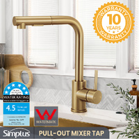 Kitchen Tap Pull Out Mixer Taps Sink Basin Faucet Swivel Brushed Gold