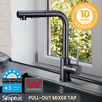 Kitchen Tap Pull Out Mixer Taps Sink Basin Faucet Laundry Swivel Grey