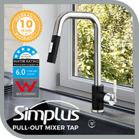 Simplus Pull Out Kitchen Sink Mixer Tap Laundry Faucet Taps Swivel Chrome
