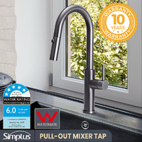Pull Out Kitchen Sink Mixer Faucet Tap Swivel Spout Laundry Gun Grey
