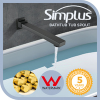 Simpuls Square Bath Spout Brass Basin Water Bathtub Shower Mixer Taps Black