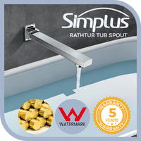 Simpuls Square Bath Spout Brass Basin Water Bathtub Shower Mixer Taps Chrome