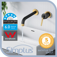 Simpuls Round Bath Spout Basin Water Bathtub Shower Mixer Taps SS304 Black