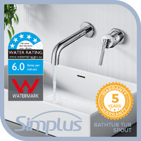Simpuls Round Bath Spout Basin Water Bathtub Shower Mixer Taps SS304 Chrome