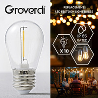 Groverdi 10PCS Replacement Bulbs Globes LED Festoon String Light Outdoor Garden
