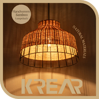 Krear Pendant Lamp Bamboo Pendant Light Living Room Dining Room Kitchen Hanging Light