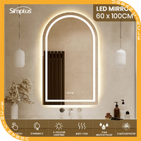 Simplus LED Bathroom Vanity Mirror Arch Mirrors Anti-fog Backlit and Front Light