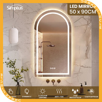 Simplus LED Bathroom Wall Mirror Vanity Makeup Mirrors Anti-fog Waterproof 50x90