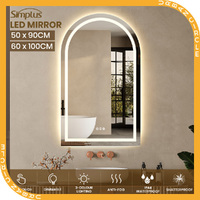 Simplus Arch Bathroom Wall Mirror Wall Light Anti-Fog Vanity Makeup Mirrors