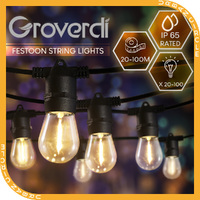 Groverdi Festoon Lights String Light LED 20M-100M Christmas Wedding Waterproof